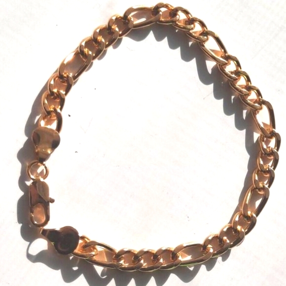 14K Gold Plate Cuban Link Bracelet NWOT USA Made - Picture 5 of 7